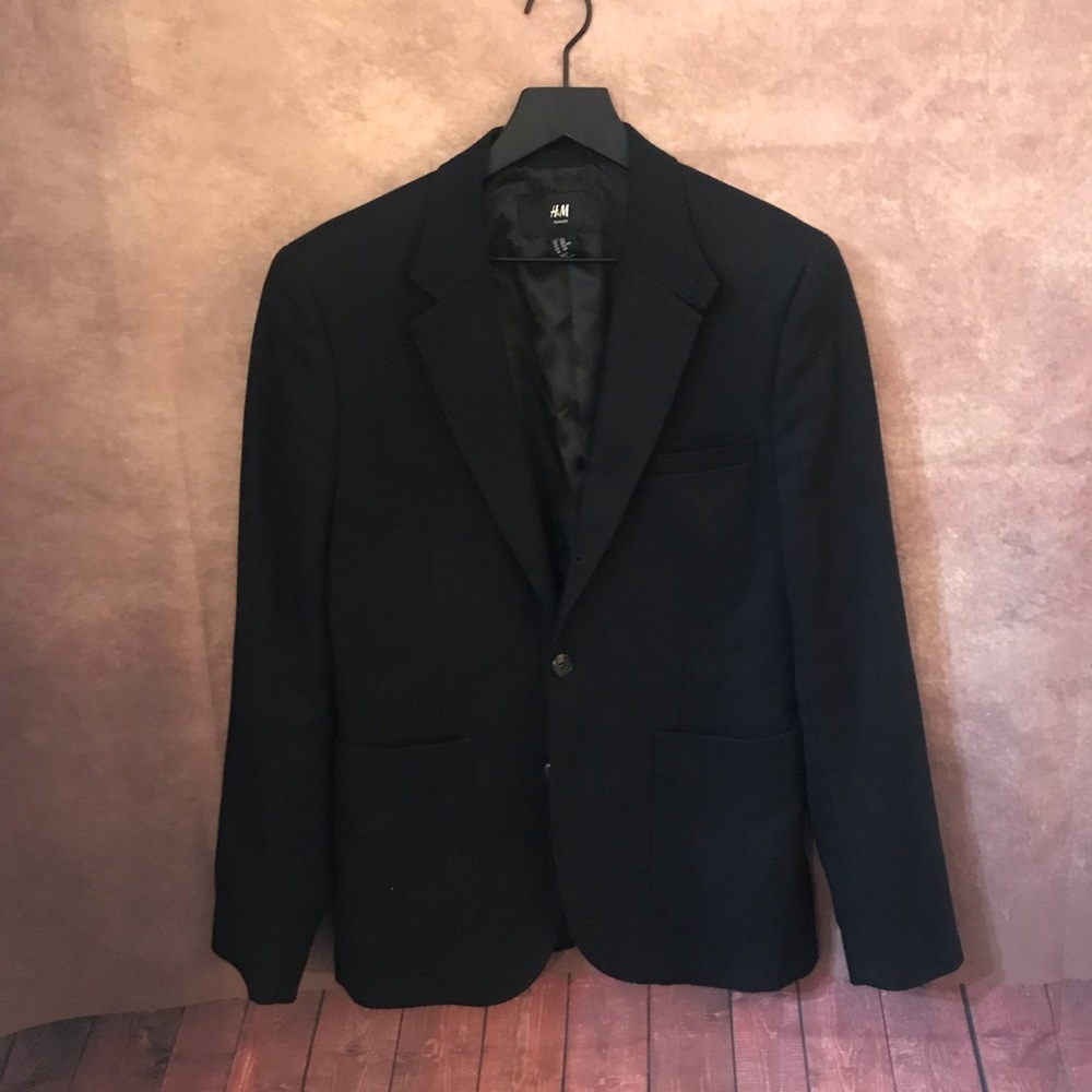 H&M herringbone navy blazer size 36